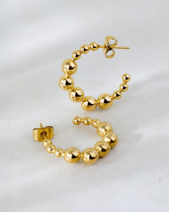 Infinite Beads Hoop Studs gold