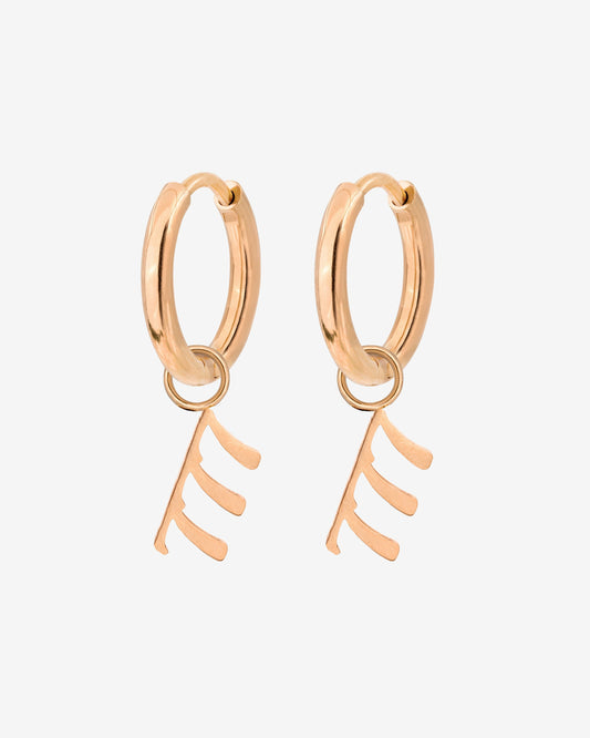 Angel Number 777 Hoop Set Small Rose Gold