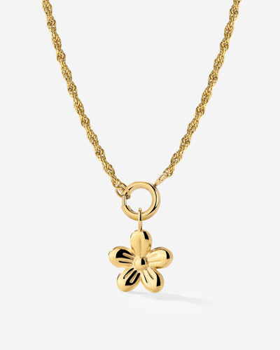 Blossom Rope Chain Necklace Set gold