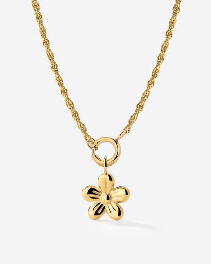 Blossom Rope Chain Necklace Set gold