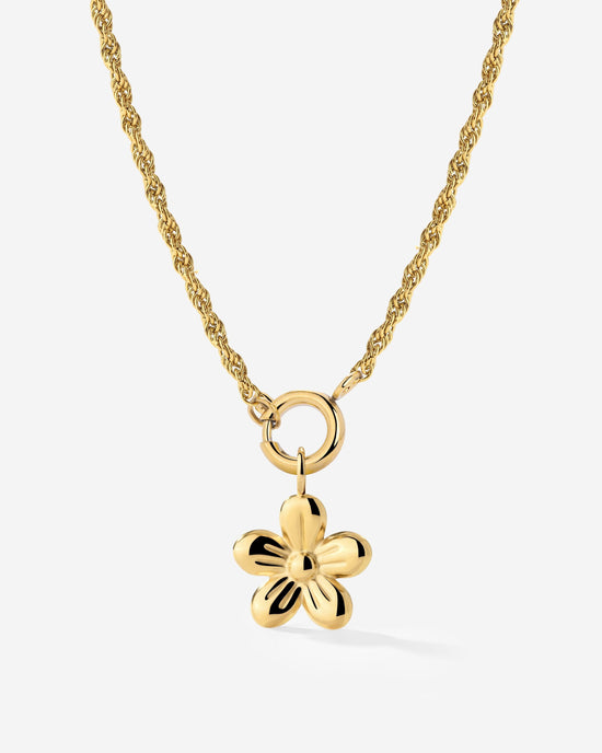 Blossom Rope Chain Necklace Set Gold
