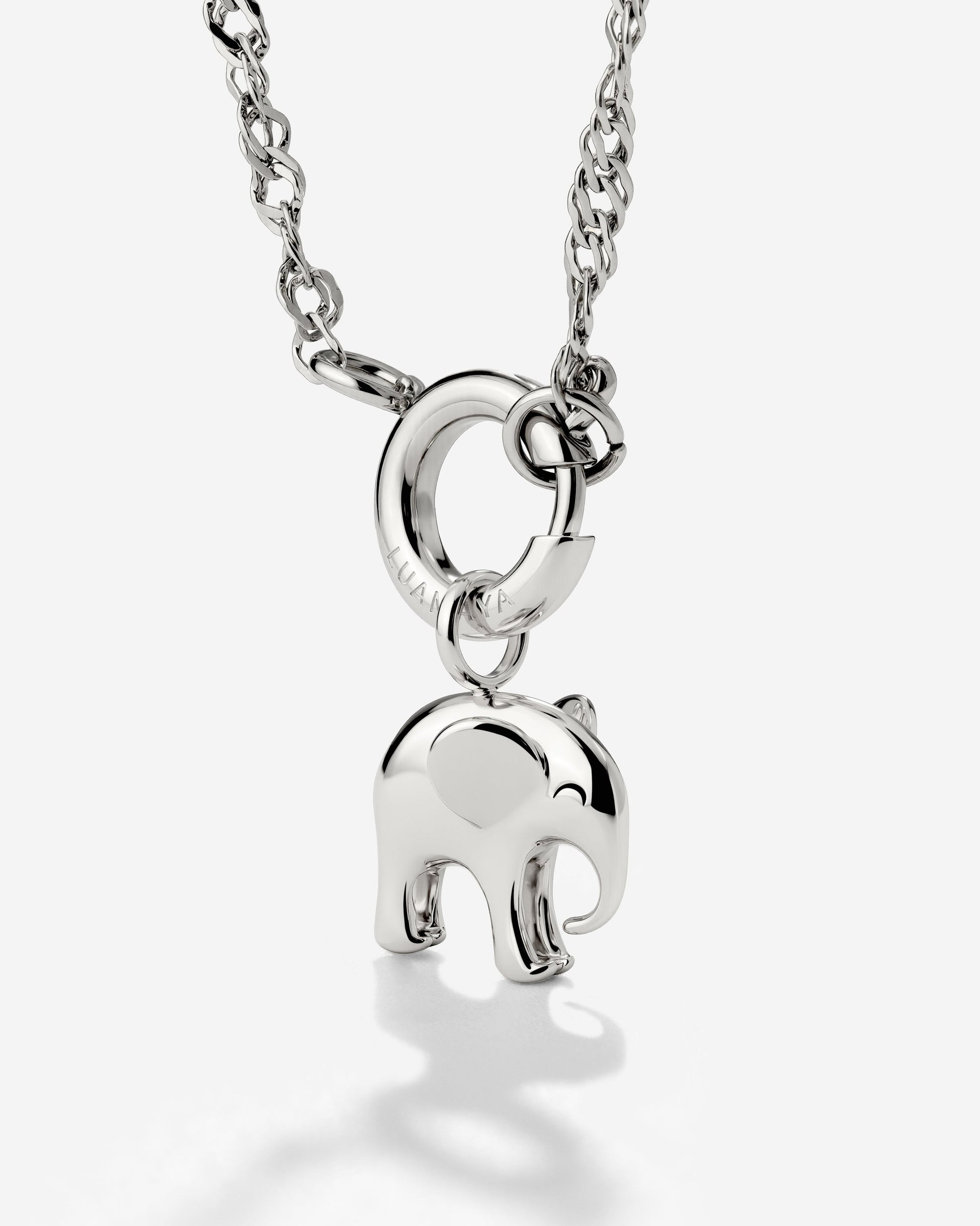 Elephant Singapore Chain Necklace Set Silver