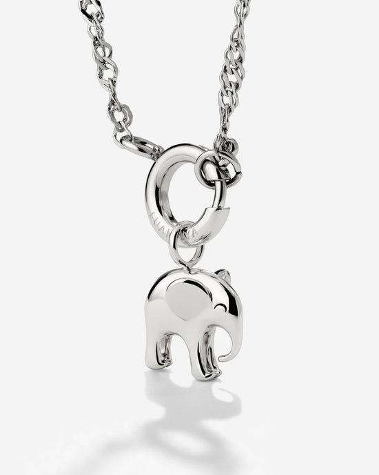 Elephant Singapore Chain Necklace Set Silver