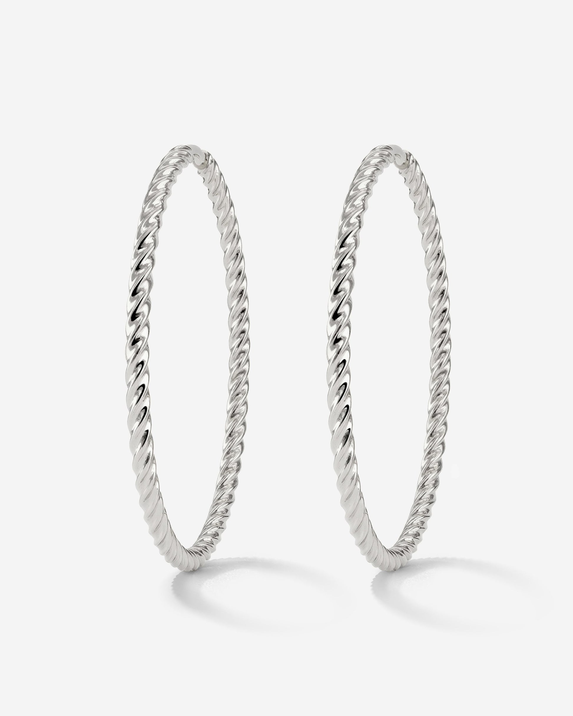 Twisted Hoops Extra Large Silver