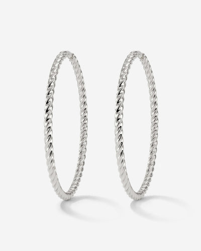 Twisted Hoops Extra Large Silver