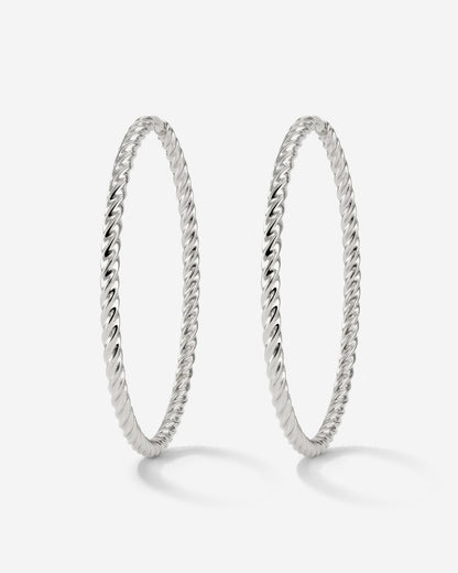 Twisted Hoops Extra Large Silver