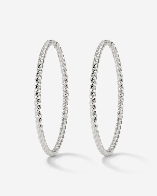 Twisted Hoops Extra Large Silver