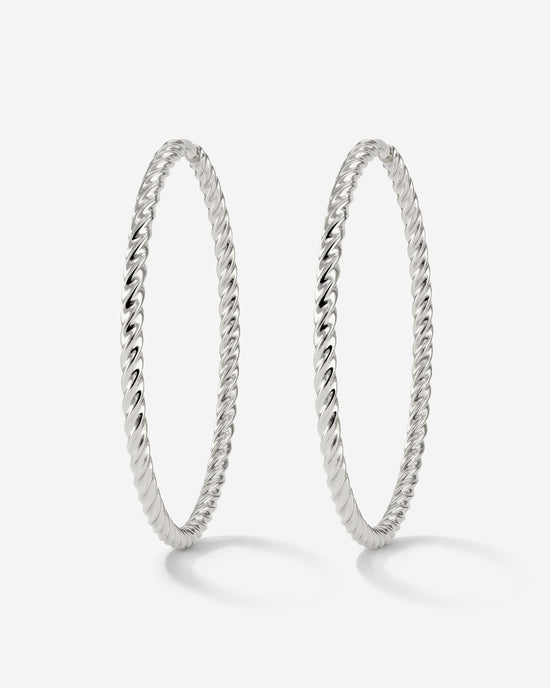 Twisted Hoops Extra Large Silver
