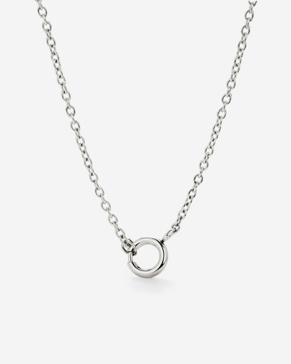Classic Chain Charm Necklace Silver