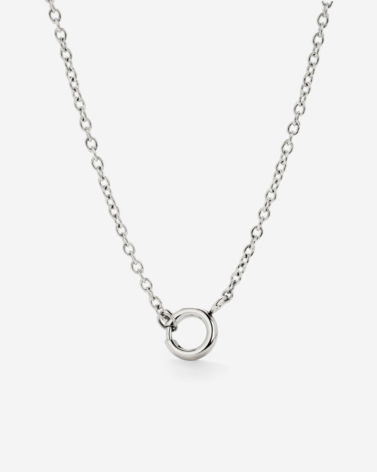 Classic Chain Charm Necklace Silver