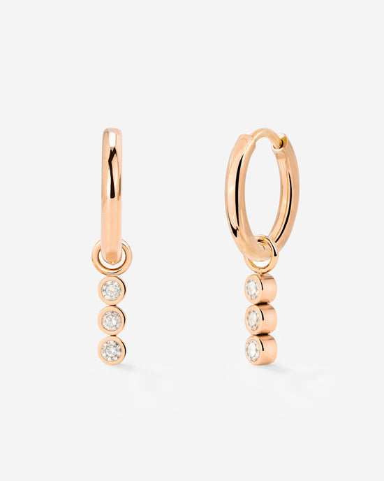 Bezel Bling Hoop Set Small Rose Gold