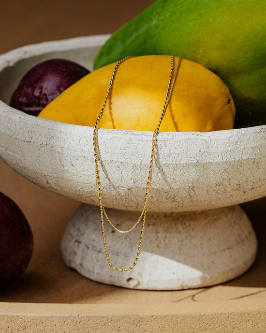 Droplet Double Necklace Rose Gold