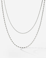 Droplet Double Necklace Silver