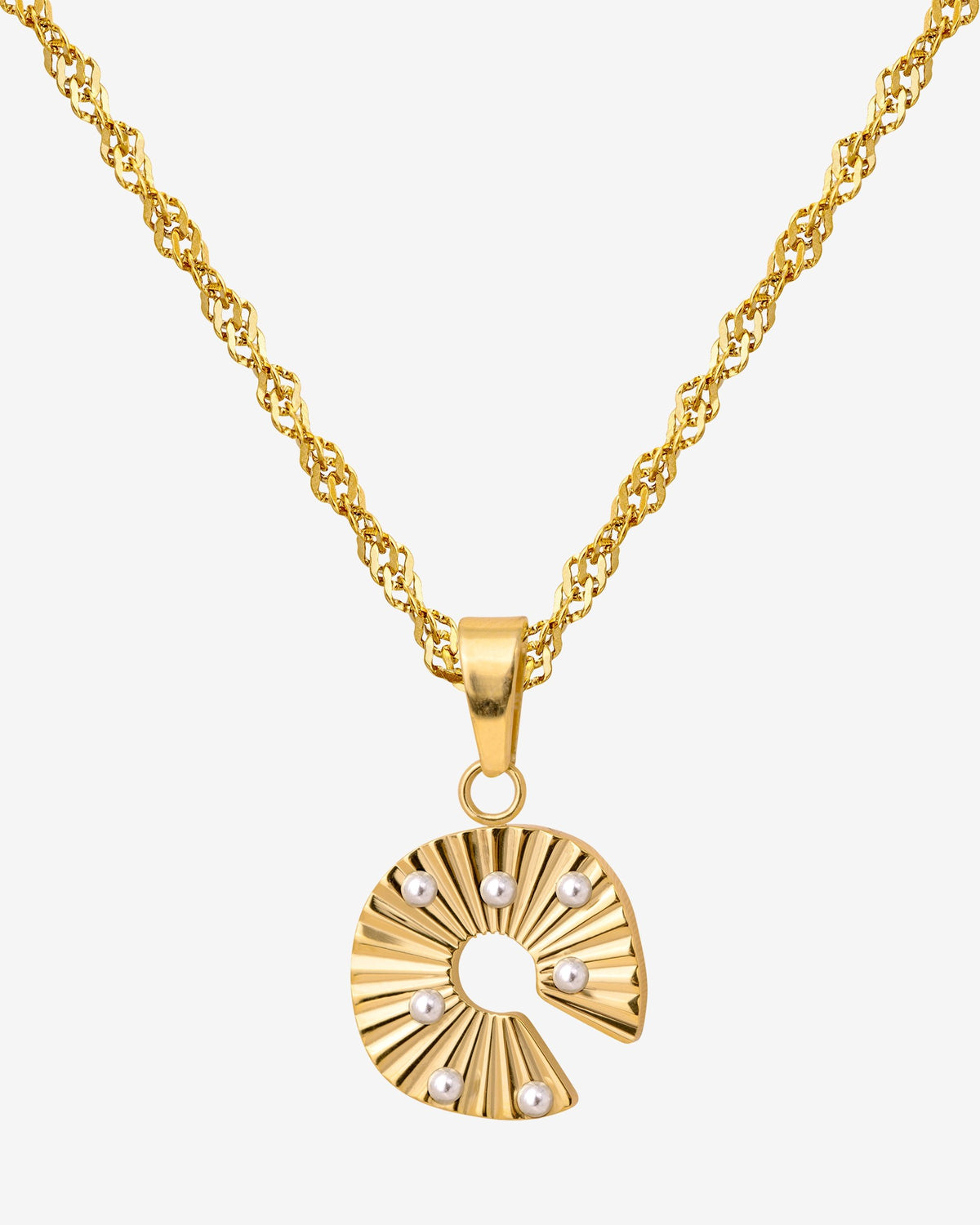 Sparkling Donut Necklace Gold