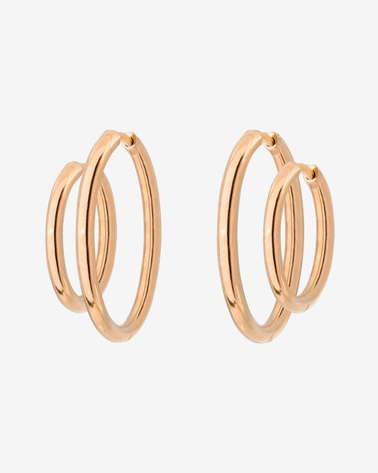 Clean Hoop Set Midi Rose Gold