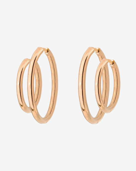Clean Hoop Set Midi Rose Gold