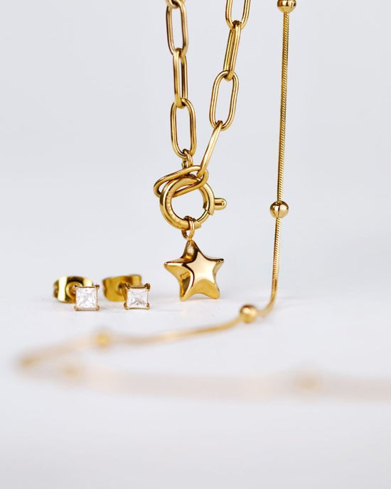 Nova Oval Links Necklace Set Rose Gold