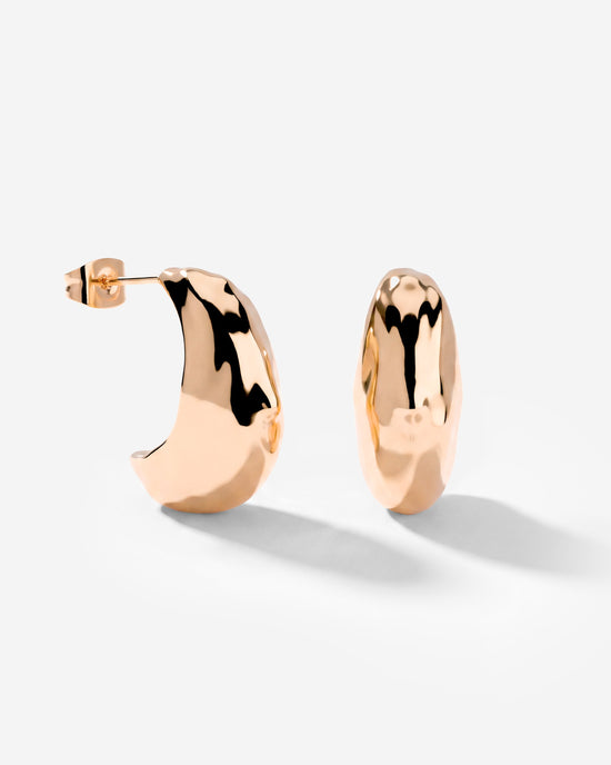 Hammered Huggie Studs