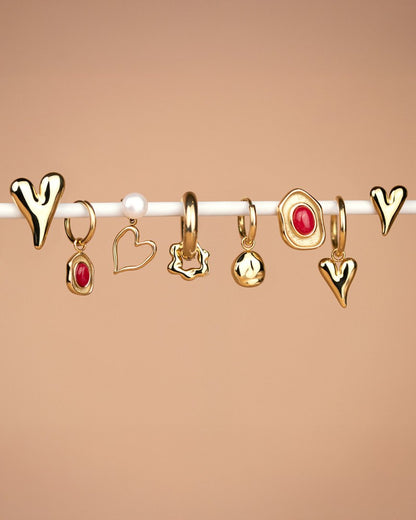 Flowy Heart Hoop Set Medium Rose Gold