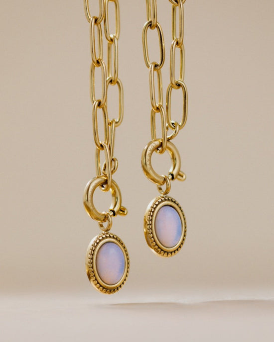 Opaline Oval Links Necklace Set gold