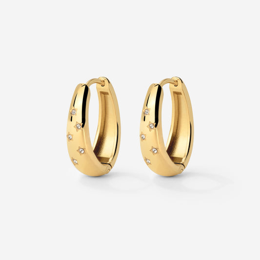 Starstruck Hoops Stud Earrings Gold