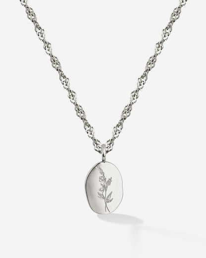 Bouquet Coin Necklace Silver