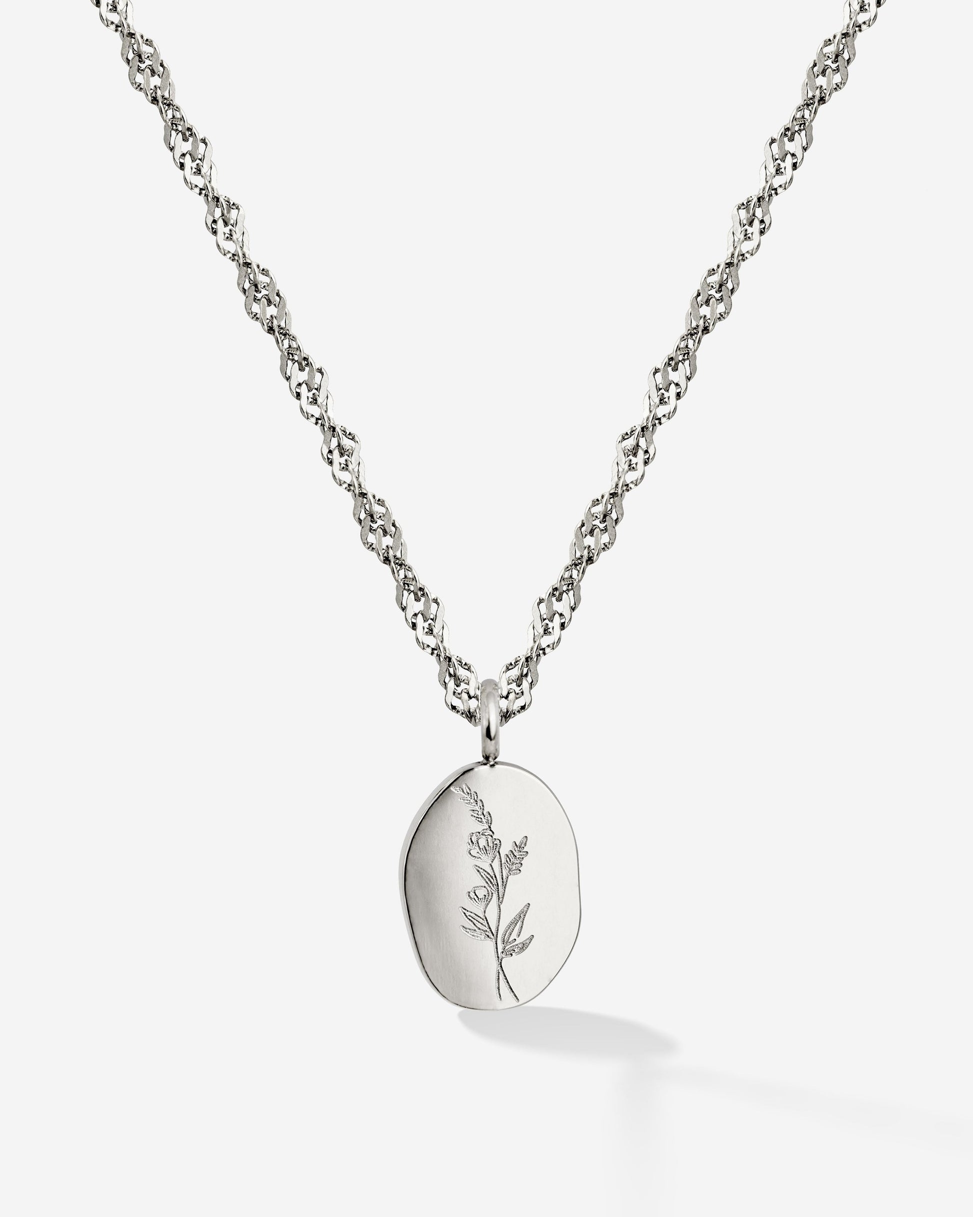 Bouquet Coin Necklace Silver