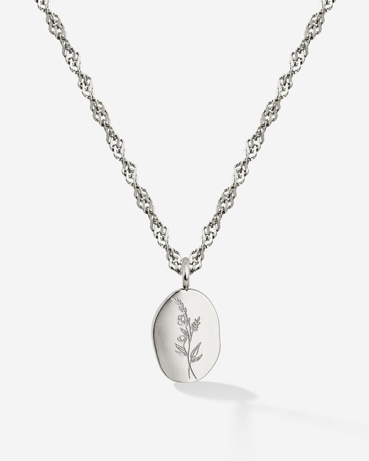 Bouquet Coin Necklace Silver
