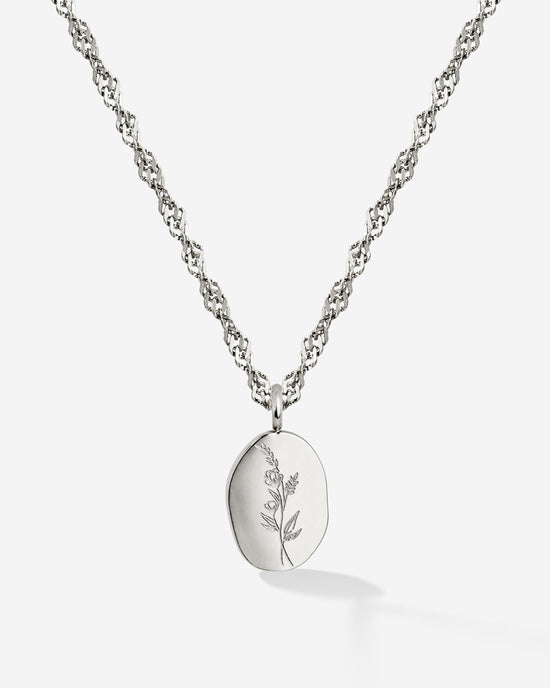 Bouquet Coin Necklace Silver