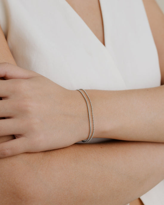 Duo Beads Bracelet Silver