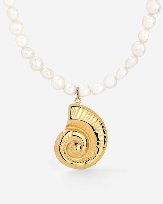Ammonite Pearl Necklace gold