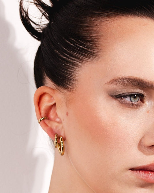 Cute Stargaze Hoops Medium Gold
