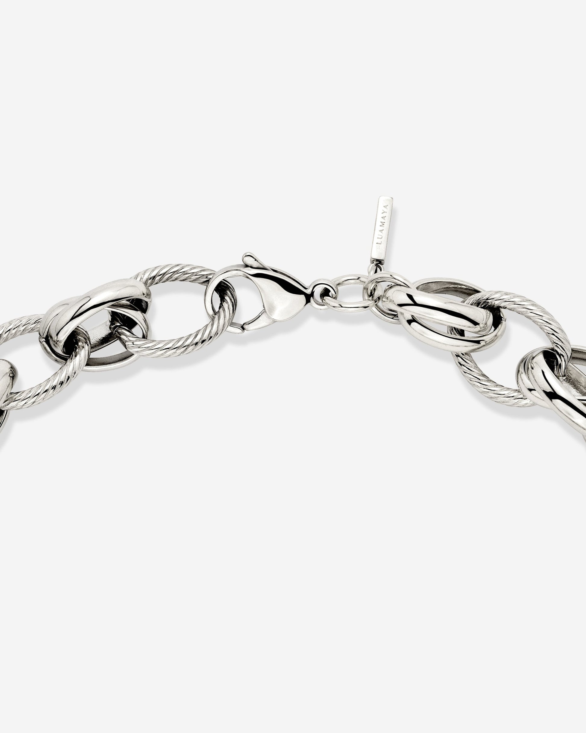 Chunky Twisted Links Necklace Silver