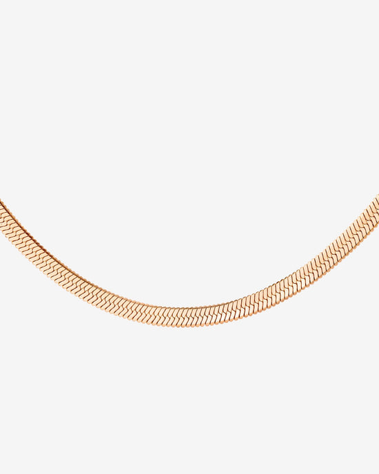 Slim Herringbone Necklace Rose Gold