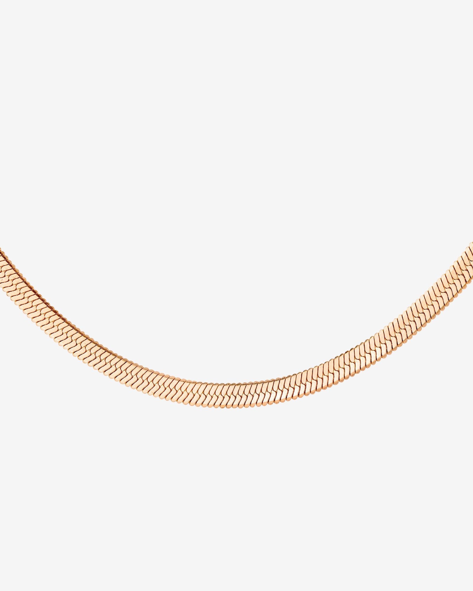 Slim Herringbone Necklace Rose Gold