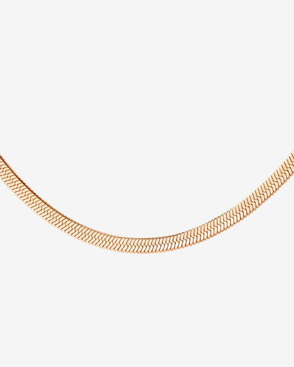 Slim Herringbone Necklace Rose Gold