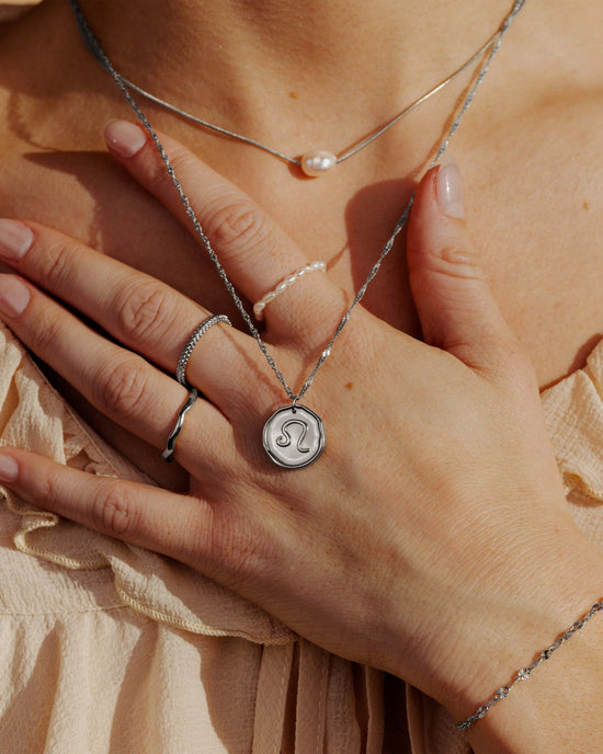 Zodiac Necklace – Leo Silver