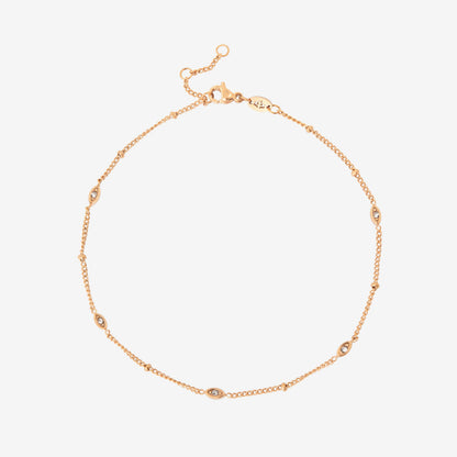 Sparkling Eyes Anklet Rose Gold