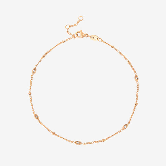 Sparkling Eyes Anklet Rose Gold