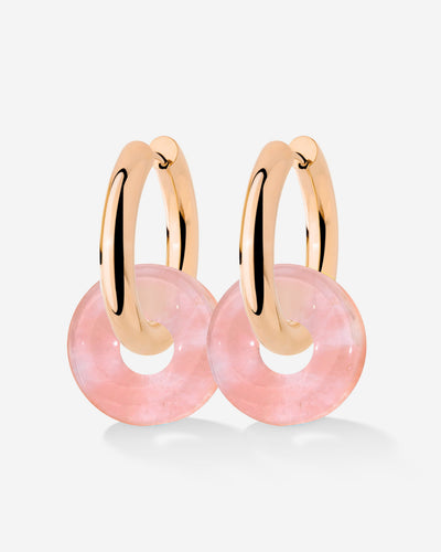 Chunky Peachy Donut Hoop Set Medium Rose Gold