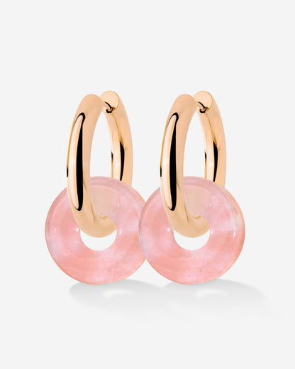 Chunky Peachy Donut Hoop Set Medium Rose Gold