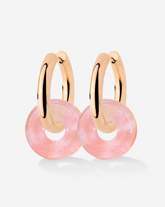 Chunky Peachy Donut Hoop Set Medium Rose Gold