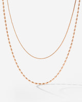 Droplet Double Necklace Rose Gold