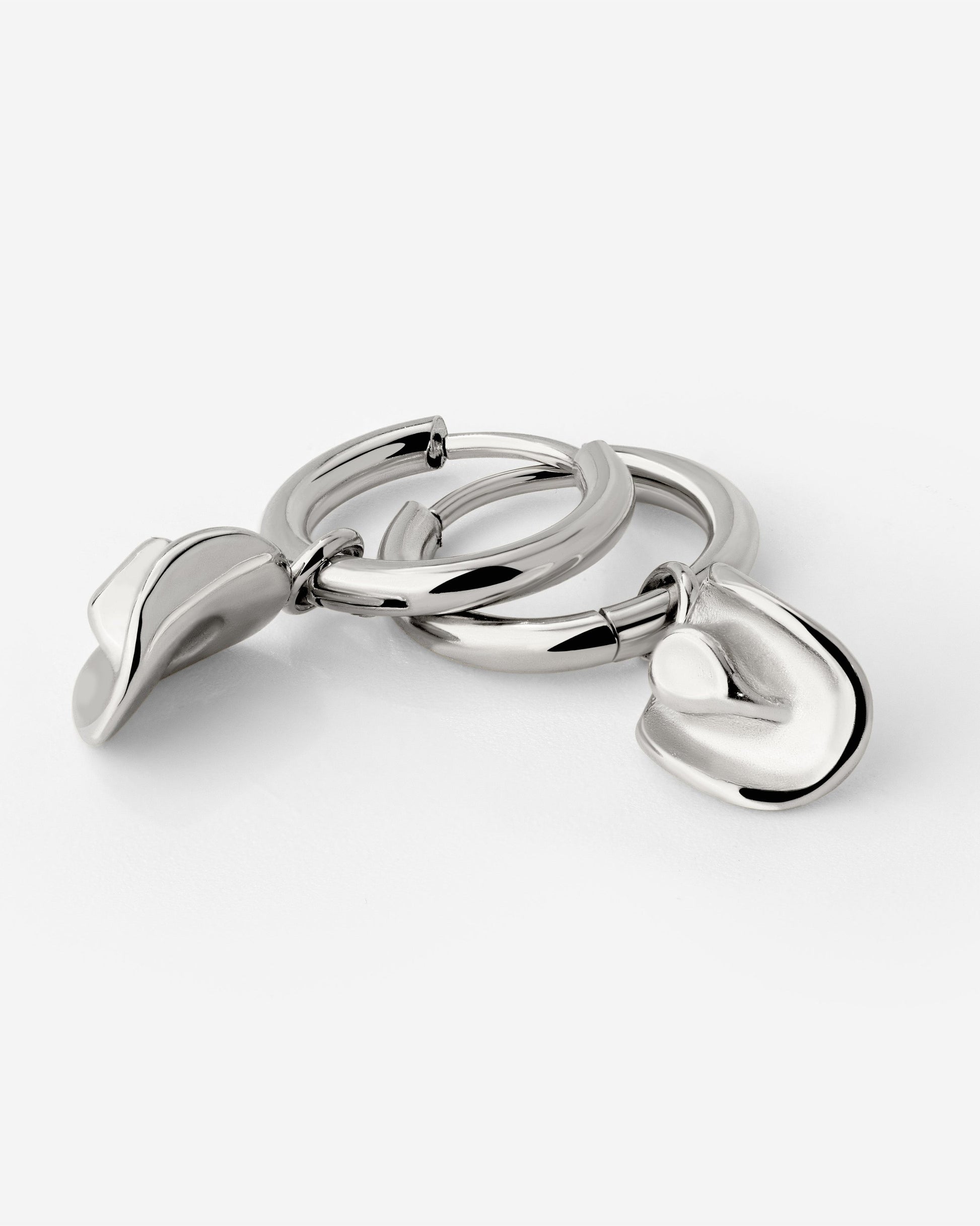 Yeehaw Hoop Set Small Silver