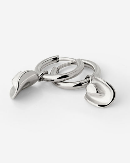 Yeehaw Hoop Set Small Silver