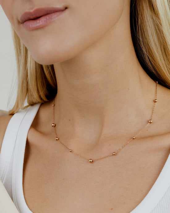 Infinite Beads Necklace Rose Gold