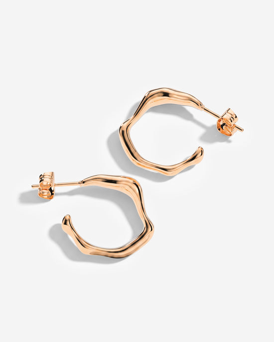 Solar Wave Hoop Studs Medium