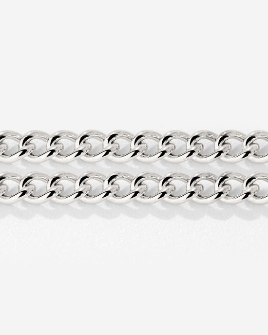 Curb Chain Double Bracelet Silver
