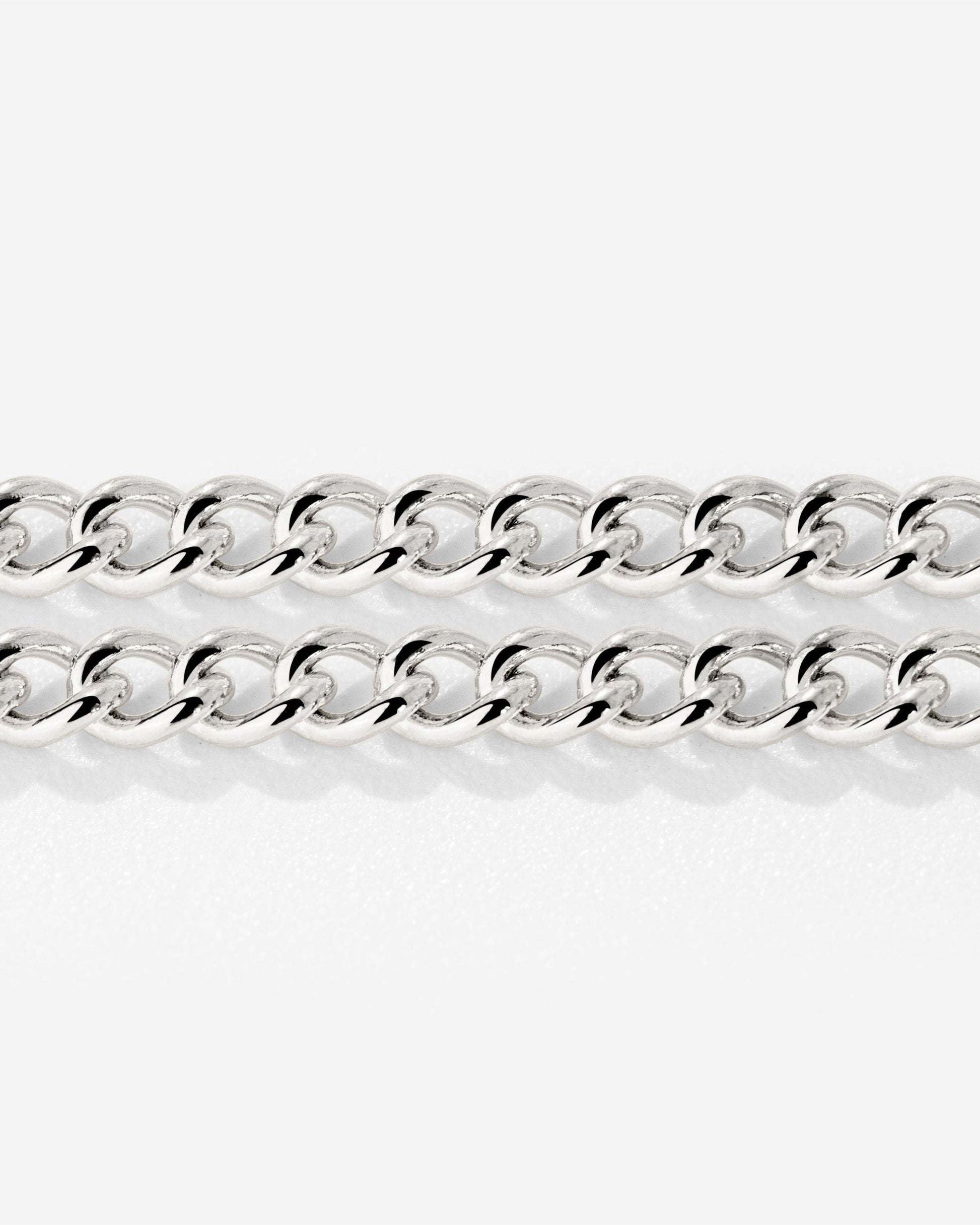 Curb Chain Double Bracelet Silver