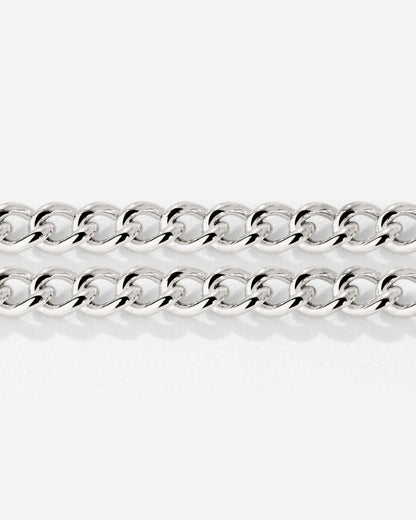 Curb Chain Double Bracelet Silver